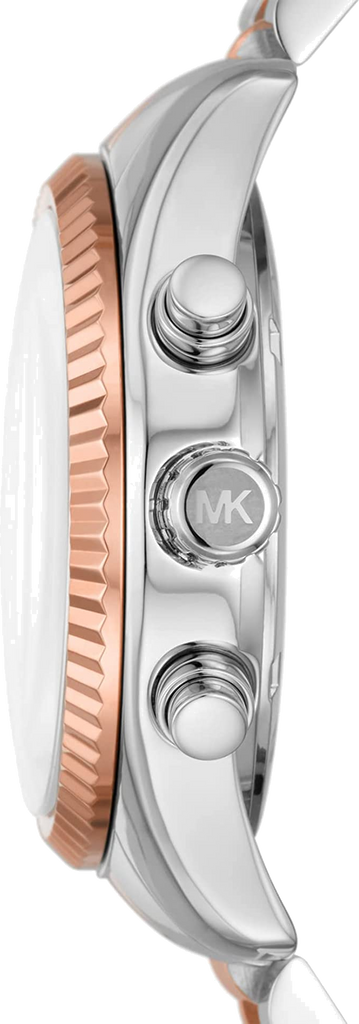 Michael Kors Lexington Chronograph Rose Gold Dial Two Tone Steel Strap Watch For Women - MK7219