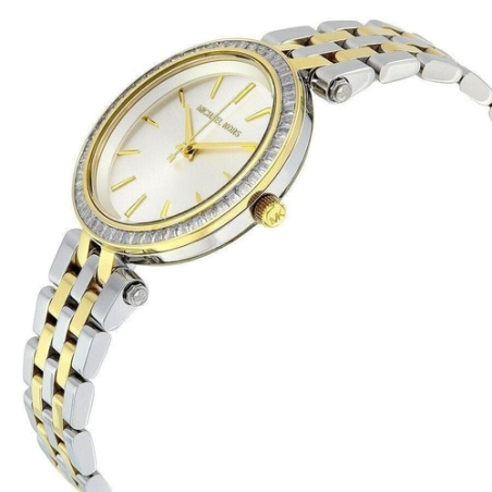 Michael Kors Darci Silver Dial Two Tone Steel Strap Watch for Women - MK3405