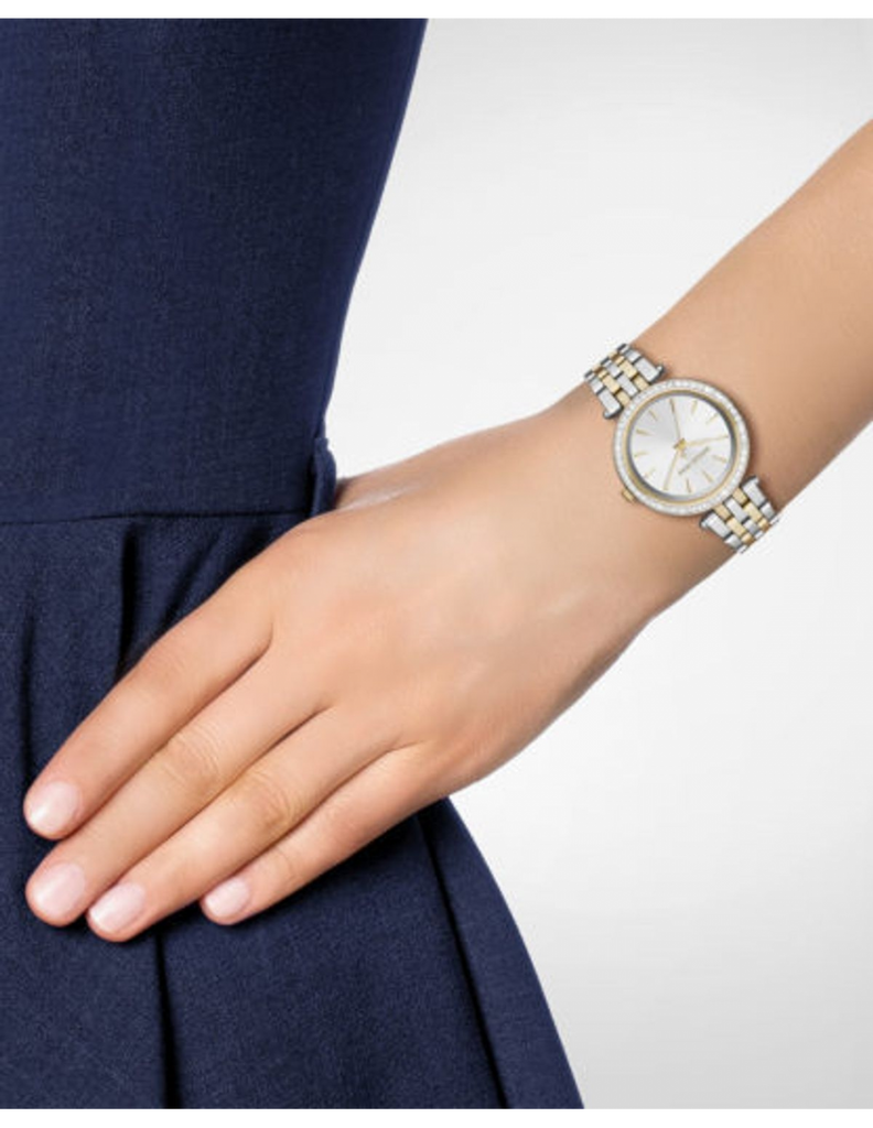 Michael Kors Darci Silver Dial Two Tone Steel Strap Watch for Women - MK3405