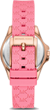 Michael Kors Mini Pilot Quartz Rose Gold Dial Pink Silicone Strap Watch For Women - MK7375