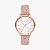 Michael Kors Pyper Quartz Silver Dial Pink Leather Strap Watch for Women - MK2947