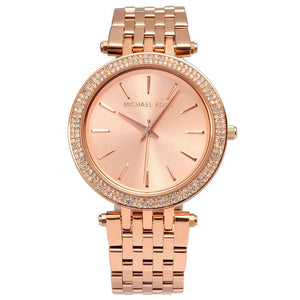 Michael Kors Darci Rose Gold Dial with Diamonds Rose Gold Stainless Steel Strap Watch for Women - MK3192