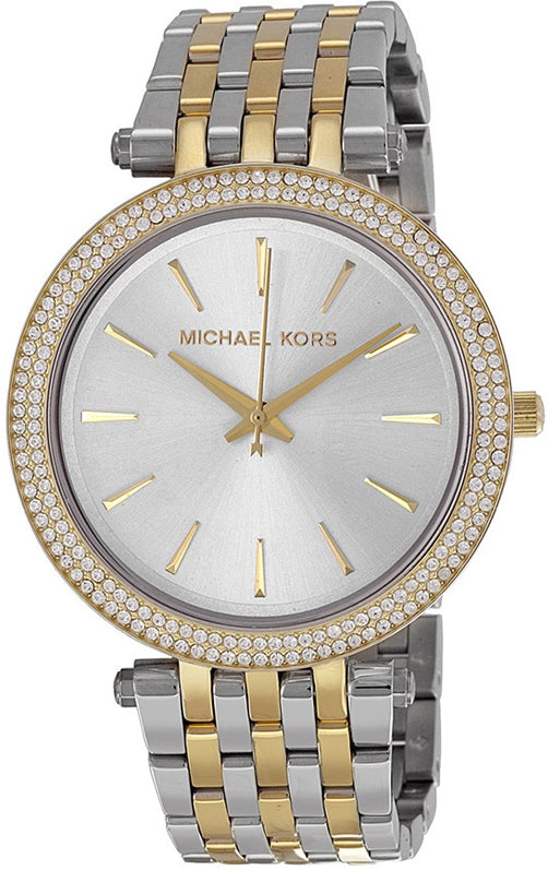Michael Kors Darci Silver Dial Two Tone Stainless Steel Strap Watch for Women - MK3215
