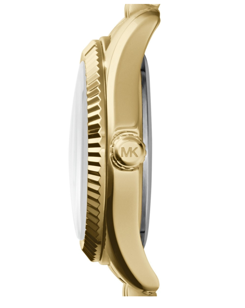 Michael Kors Lexington Quartz Blue Dial Gold Steel Strap Watch For Women - MK3271