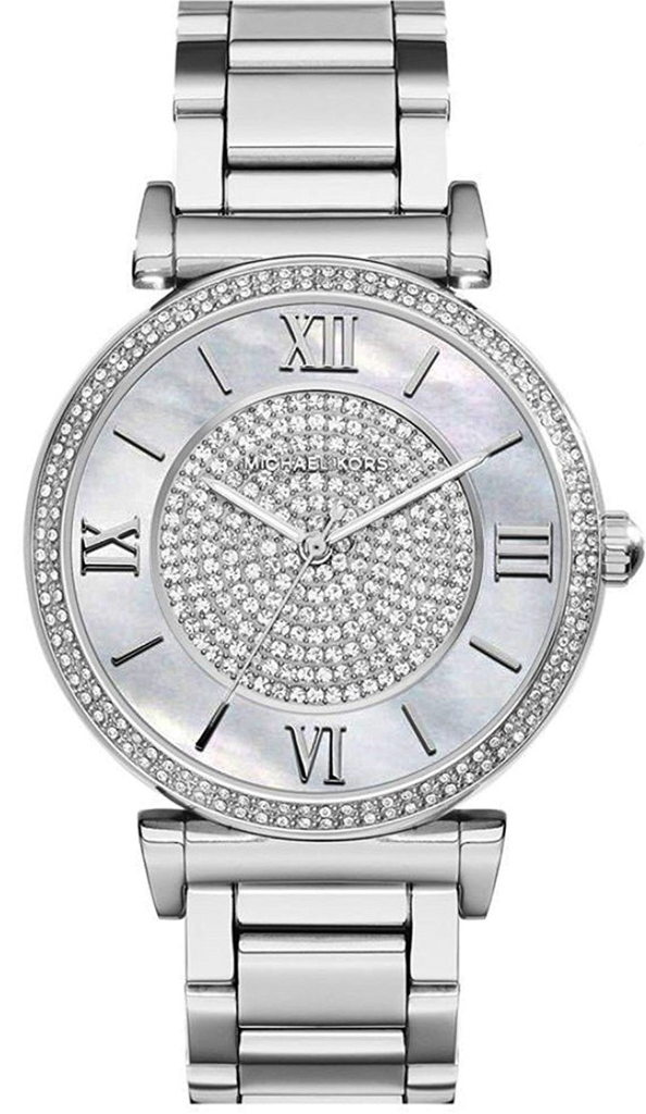 Michael Kors Caitlin Crystal Dial Silver Steel Strap Watch for Women - MK3331