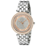 Michael Kors Darci Rose Gold Dial Silver Steel Strap Watch for Women - MK3446