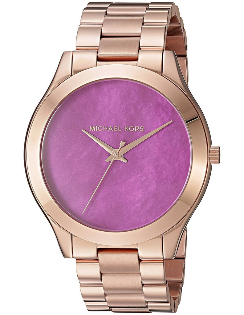 Michael Kors Runway Pink Dial Rose Gold Steel Strap Watch for Women - MK3550