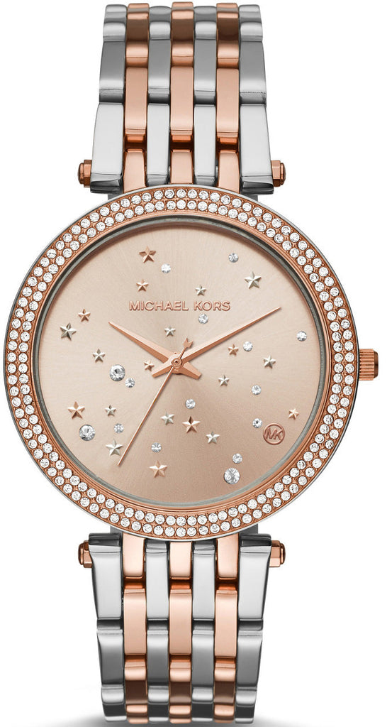 Michael Kors Darci Rose Gold Dial Two Tone Steel Strap Watch for Women - MK3726