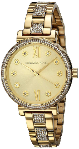 Michael Kors Sofie Quartz Gold Dial Gold Steel Strap Watch For Women - MK3881