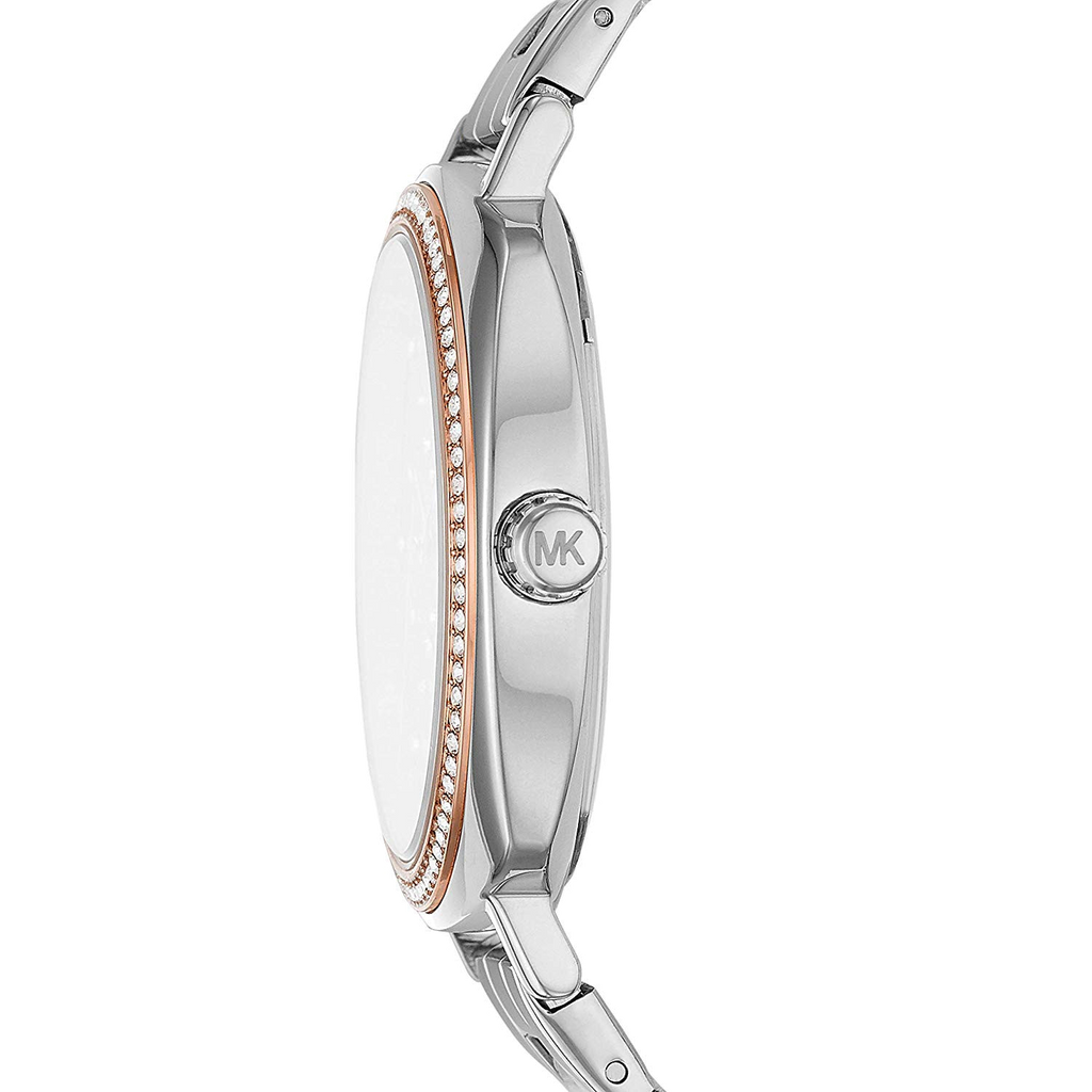 Michael Kors Nia Quartz Silver Dial Silver Steel Strap Watch For Women - MK3988