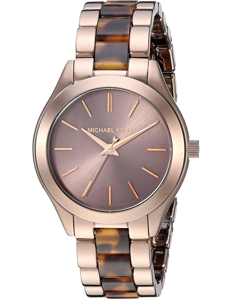 Michael Kors Runway Rose Gold Dial Two Tone Steel Strap Watch for Women - MK4301