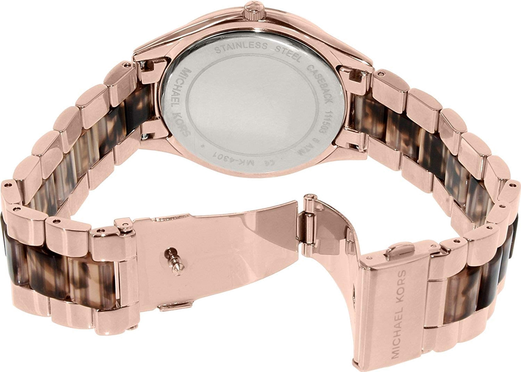 Michael Kors Runway Rose Gold Dial Two Tone Steel Strap Watch for Women - MK4301
