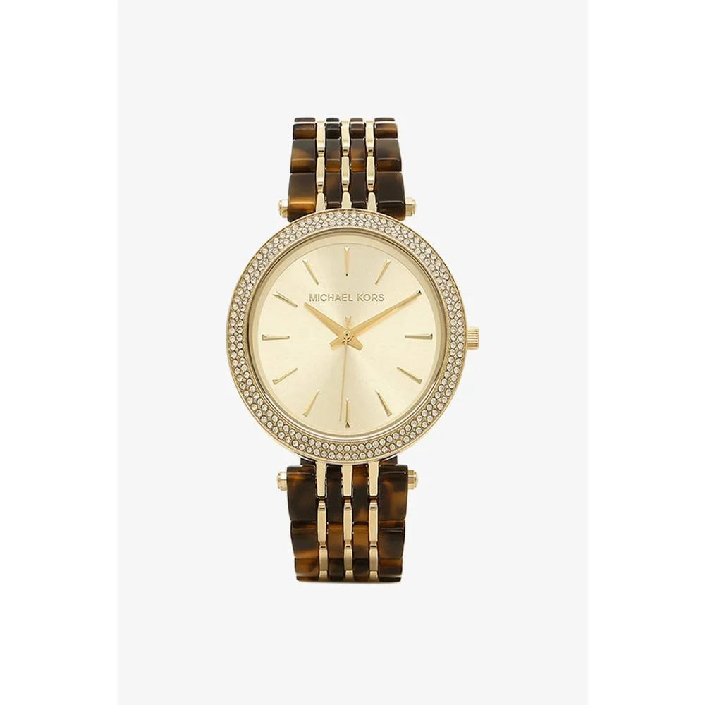 Michael Kors Darci Gold Dial Brown Two Tone Steel Strap Watch for Women - MK4326