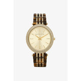 Michael Kors Darci Gold Dial Brown Two Tone Steel Strap Watch for Women - MK4326