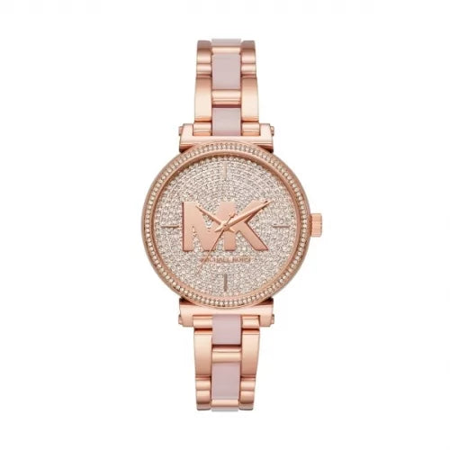 Michael Kors Sofie Quartz Crystals Crystals Rose Gold Dial Rose Gold Steel Strap Watch For Women - MK4336