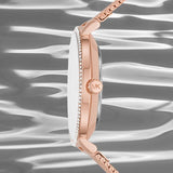 Michael Kors Pyper Quartz Mother of Pearl White Dial Rose Gold Mesh Strap Watch For Women - MK4588