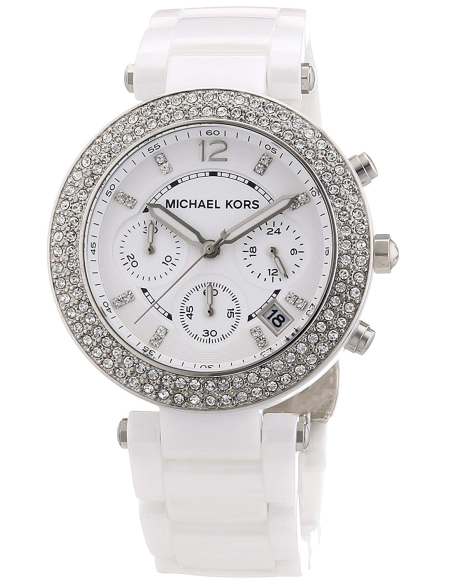 Michael Kors Parker White Dial White Ceramic Strap Watch for Women - MK5654