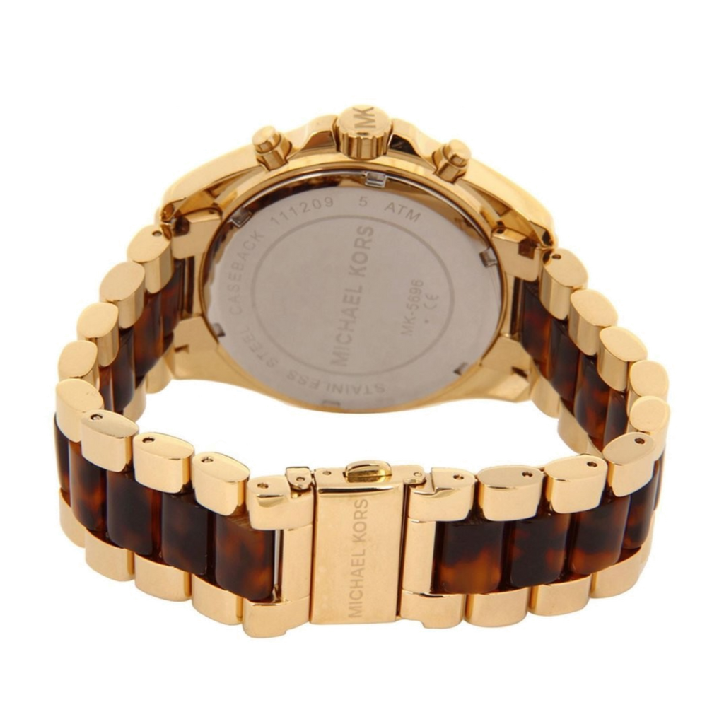 Michael Kors Bradshaw Chronograph Brown Dial Two Tone Steel Strap Watch For Women - MK5696