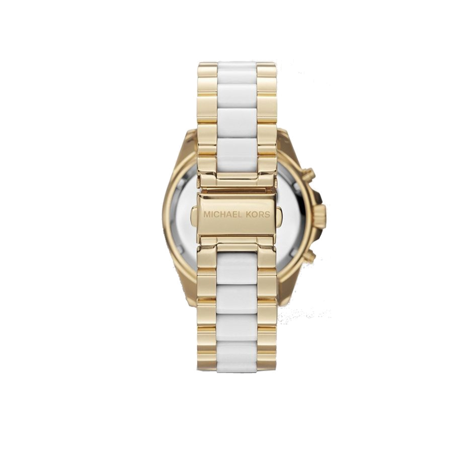 Michael Kors Bradshaw Chronograph White Dial Two Tone Steel Strap Watch For Women - MK5743