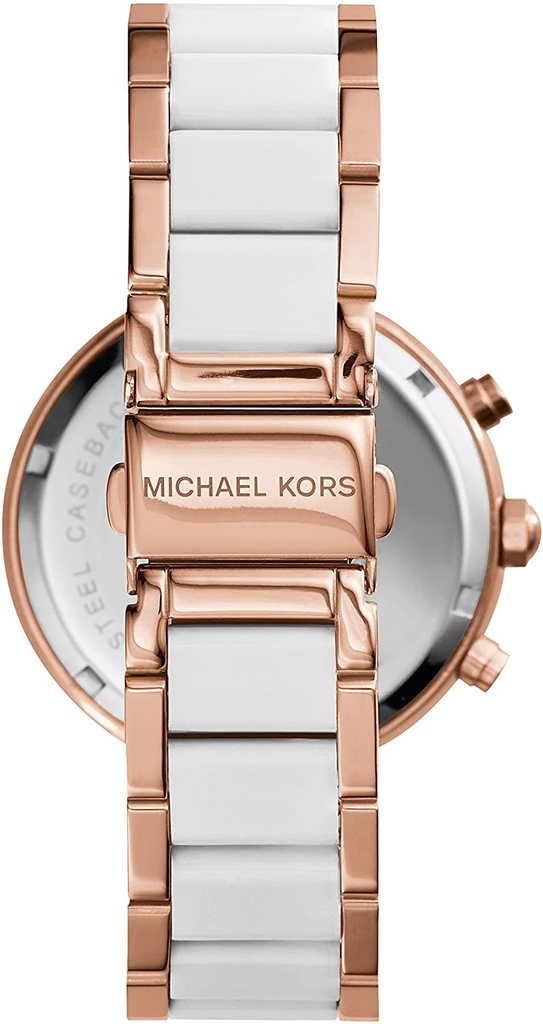 Michael Kors Parker White Dial Two Tone Steel Strap Watch for Women - MK5774