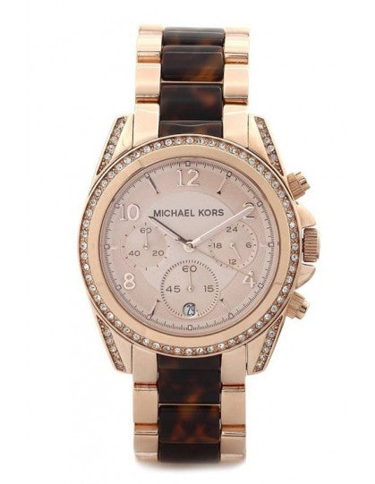 Michael Kors Blair Rose Gold Dial Two Tone Steel Strap Watch For Women - MK5859