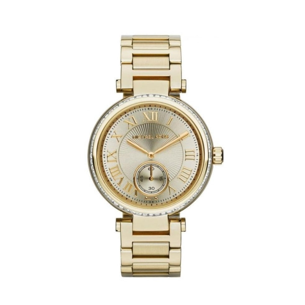Michael Kors Skylar Gold Dial Gold Steel Strap Watch for Women - MK5867