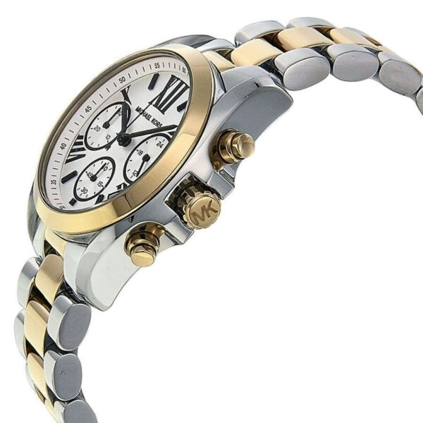 Michael Kors Bradshaw Chronograph Silver Dial Two Tone Steel Strap Watch For Women - MK5912