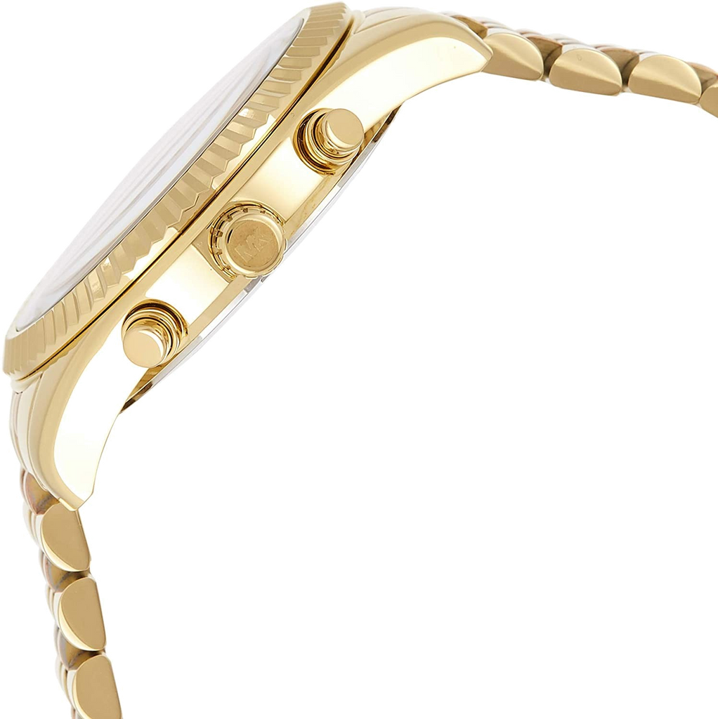 Michael Kors Runway Iridescent Pink Dial Gold Steel Strap Watch for Women - MK5939