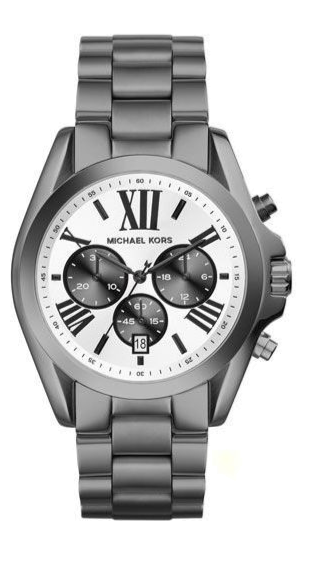 Michael Kors Bradshaw Chronograph Quartz White Dial Grey Steel Strap Watch For Men - MK5952