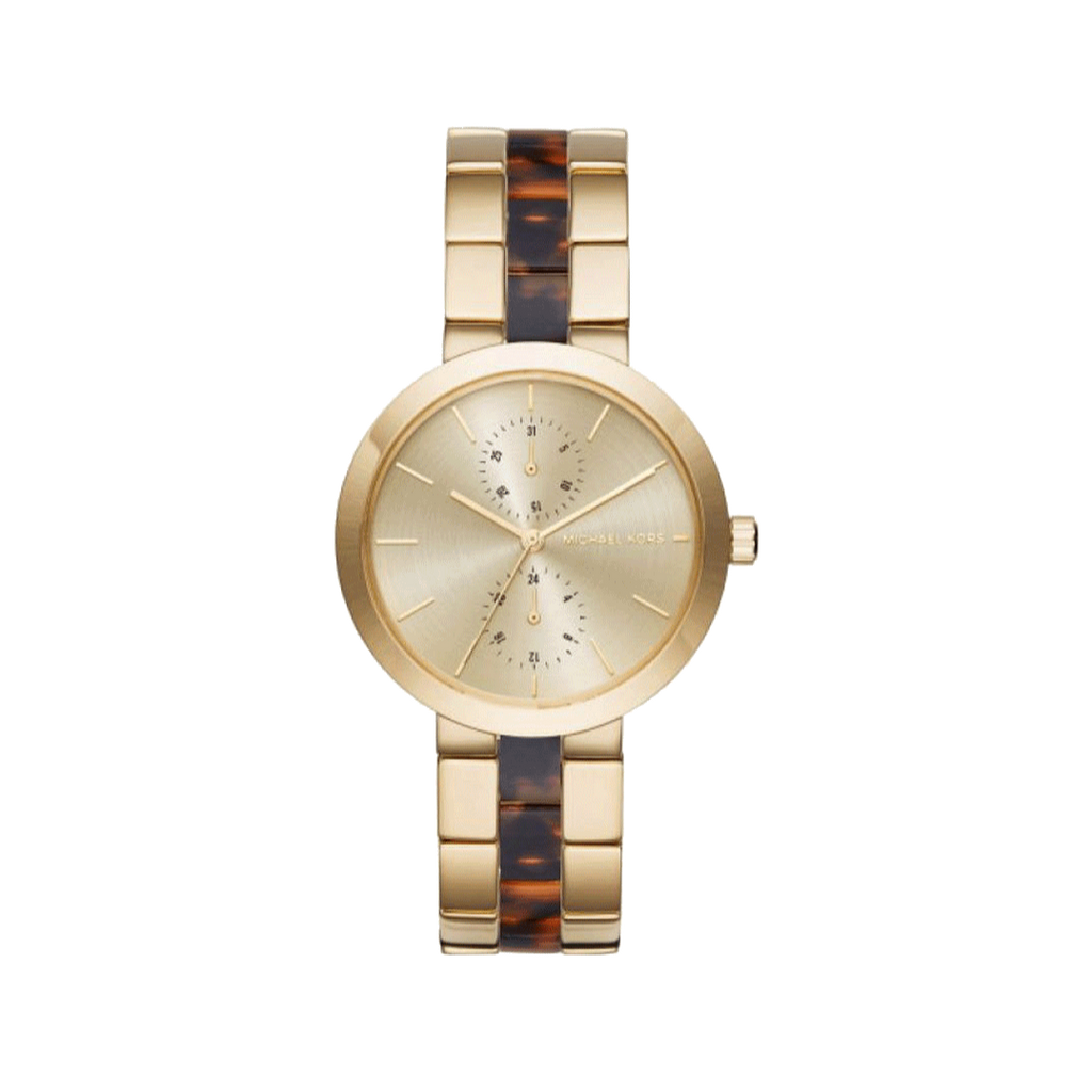 Michael Kors Garner Multifunction Gold Dial Two Tone Steel Strap Watch For Women - MK6471
