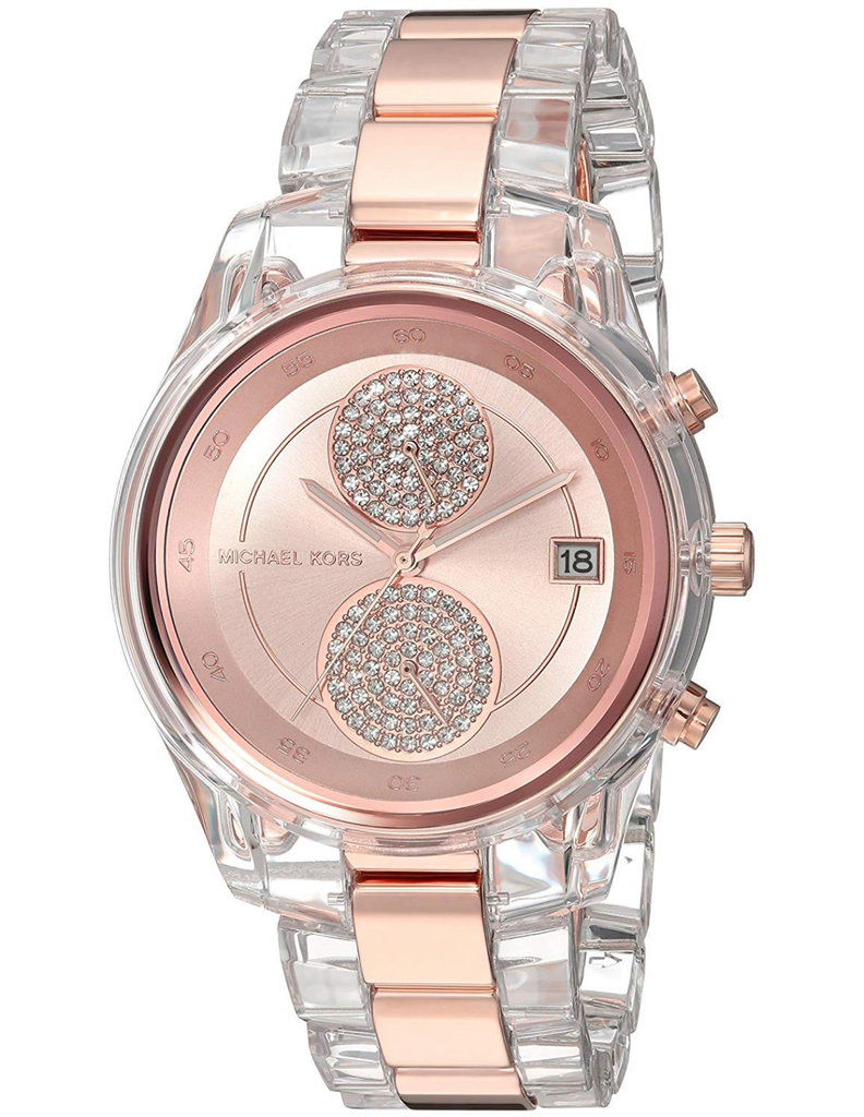 Michael Kors Blair Quartz Analog Rose Gold Dial Two Tone Steel Strap Watch For Women - MK6498