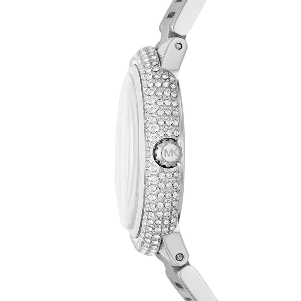 Michael Kors Taryn Mother of Pearl Purple Dial Silver Steel Strap Watch For Women - MK6562