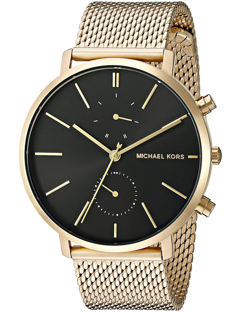 Michael Kors Jaryn Black Dial Gold Steel Strap Watch for Men - MK8503
