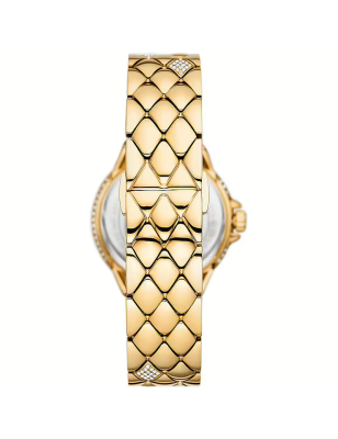 Michael Kors Camile Analog White Dial Gold Steel Strap Watch for Women - MK4801
