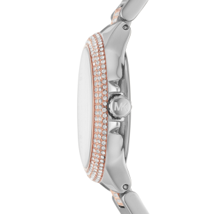 Michael Kors Camille Multifunction White Dial Two Tone Steel Strap Watch For Women - MK6846