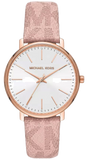 Michael Kors Pyper Quartz White Dial Pink Leather Strap Watch For Women - MK2859