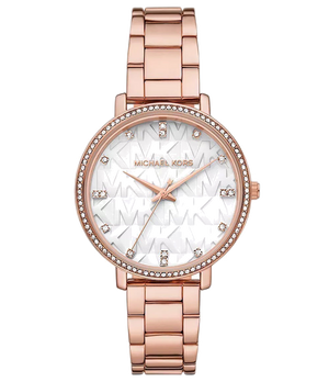 Michael Kors Pyper Three-Hand White Dial Rose Gold Steel Strap Watch For Women - MK4594