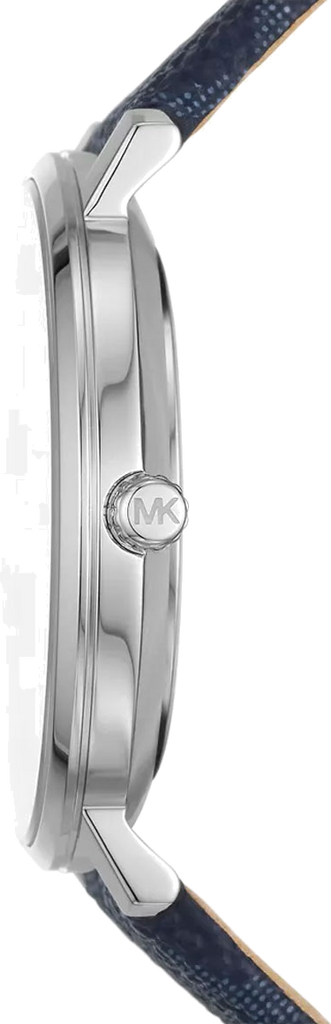 Michael Kors Pyper Quartz Silver Dial Blue Leather Strap Watch For Women - MK7244