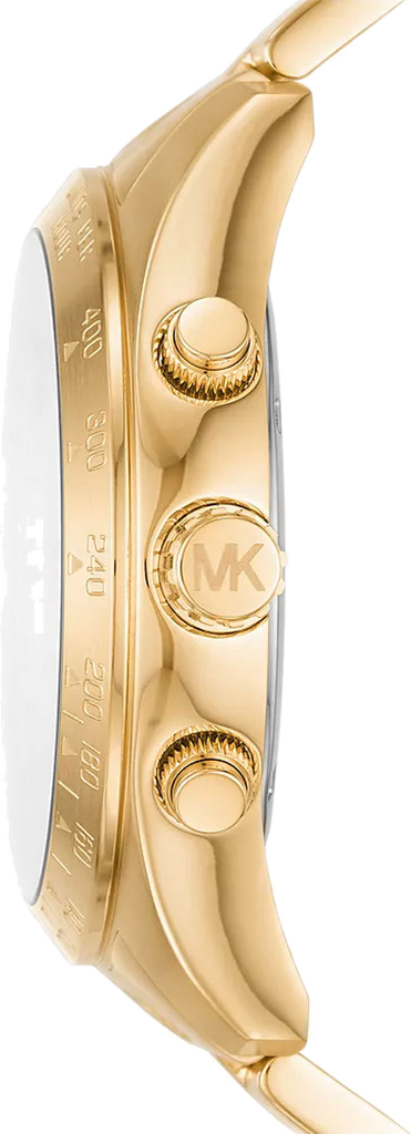 Michael Kors Runway Three-Hand Gold Dial Gold Steel Strap Watch For Women - MK6911