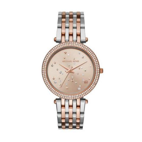 Michael Kors Darci Rose Gold Dial Two Tone Steel Strap Watch for Women - MK3726