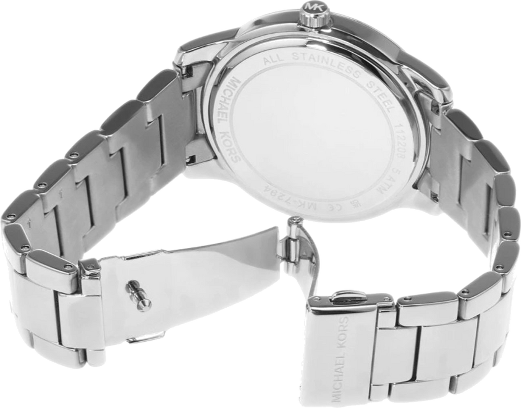 Michael Kors Tibby Chronograph Silver Dial Silver Steel Strap Watch For Women - MK7294