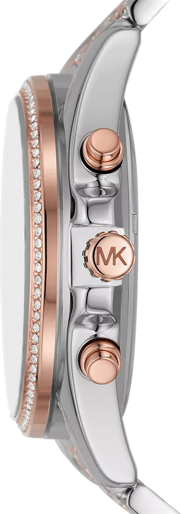 Michael Kors Whitney Chronograph Silver Dial Two Tone Steel Strap Watch For Women - MK7225