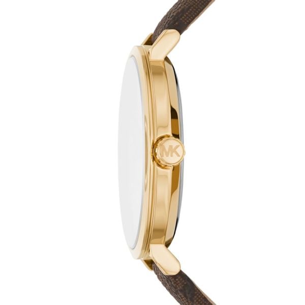 Michael Kors Addyson Three-Hand Silver Dial Brown Leather Strap Watch for Women - MK2945