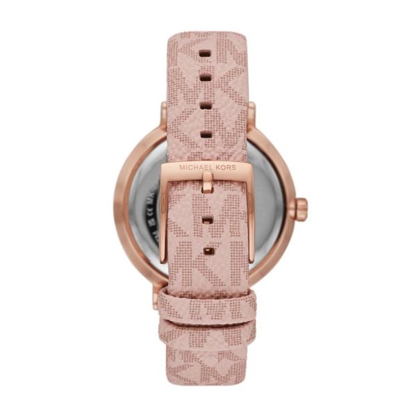 Michael Kors Pyper Quartz Silver Dial Pink Leather Strap Watch for Women - MK2947