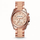 Michael Kors Blair Chronograph Rose Gold Dial Two Tone Steel Strap Watch for Women - MK5943