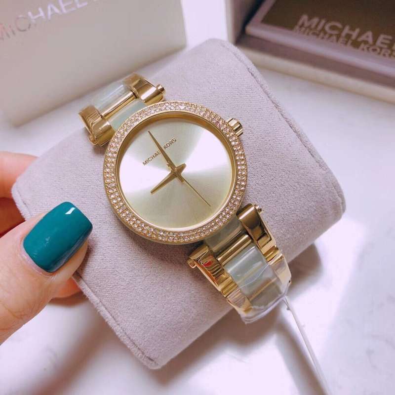 Michael Kors Delray Rose Gold Dial Two Tone Steel Strap Watch for Women - MK4317