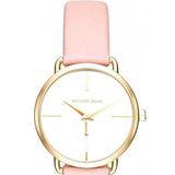 Michael Kors Portia Quartz White Dial Pink Leather Strap Watch For Women - MK2659