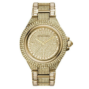 Michael Kors Camille Diamonds Gold Dial Gold Steel Strap Watch for Women - MK5720