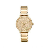 Michael Kors Portia Quartz Gold Dial Gold Steel Strap Watch For Women - MK3886