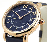 Marc Jacobs Roxy Navy Blue Dial Navy Blue Leather Strap Watch for Women - MJ1539